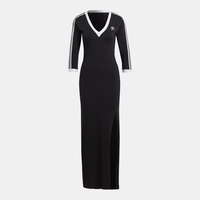 adidas Originals Women's Adicolor Classics 3-Stripes Maxi Dress Black adidas Originals Women's Adicolor Classics 3-Stripes Maxi Dress Black image number 0