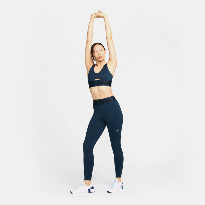 Nike Women's Pro Indy Plunge Medium-Support Sports Bra Blue image number 2