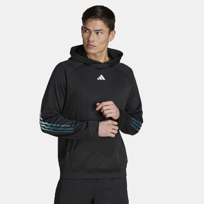adidas Men's Train Icons 3-Stripes Training Hoodie Black image number 0