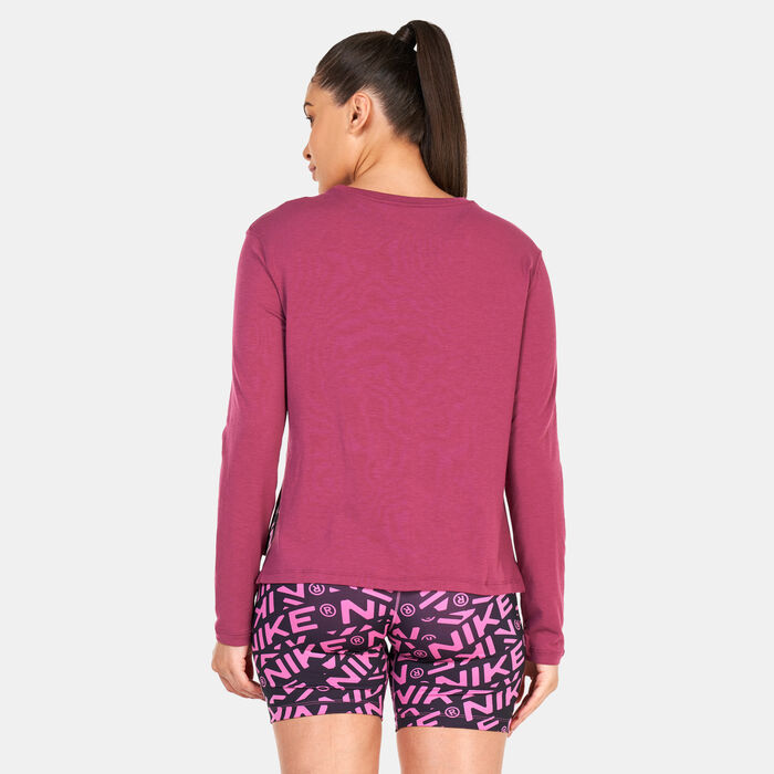 Nike Women's Yoga Dri-FIT Long-Sleeve Top Purple image number 1