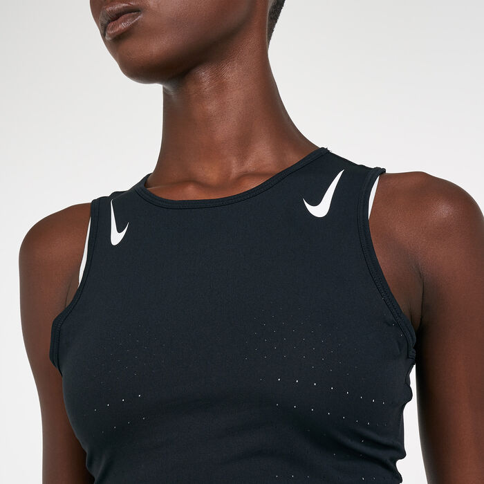 Nike Women's AeroSwift Crop Top Black Nike Women's AeroSwift Crop Top Black image number 3