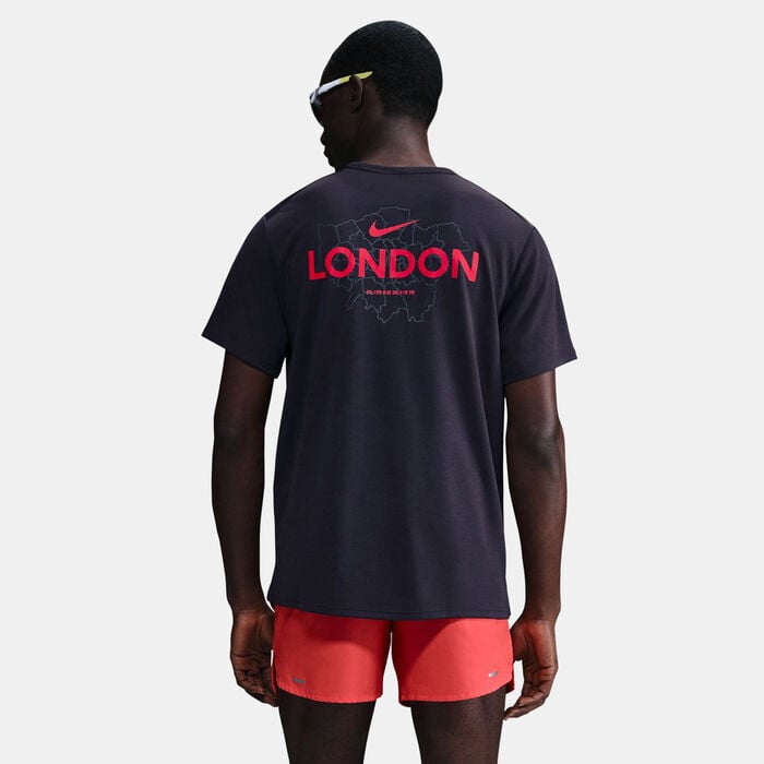 Nike Men's Miler Running T-Shirt Purple Nike Men's Miler Running T-Shirt Purple image number 1