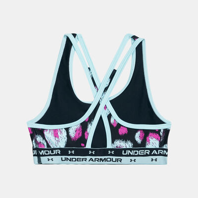 Under Armour Kids' Crossback Printed Sports Bra Black Under Armour Kids' Crossback Printed Sports Bra Black