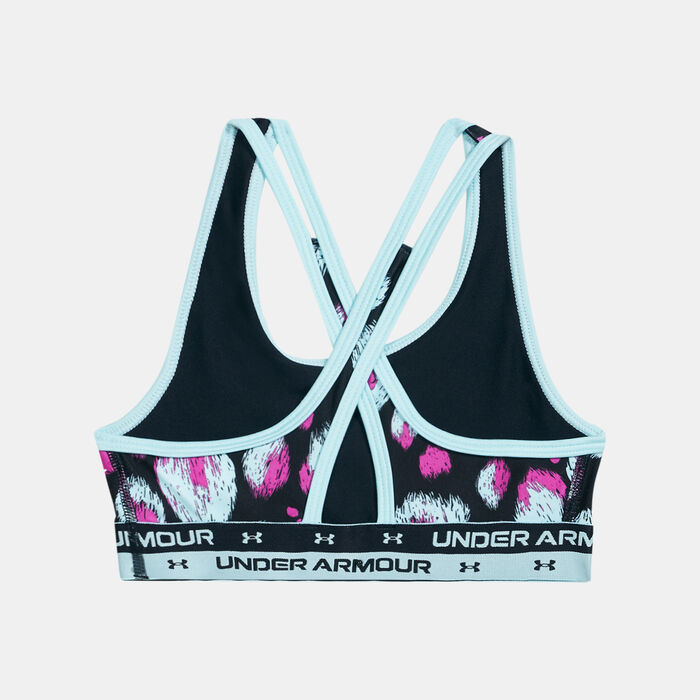 Under Armour Kids' Crossback Printed Sports Bra Black Under Armour Kids' Crossback Printed Sports Bra Black image number 1
