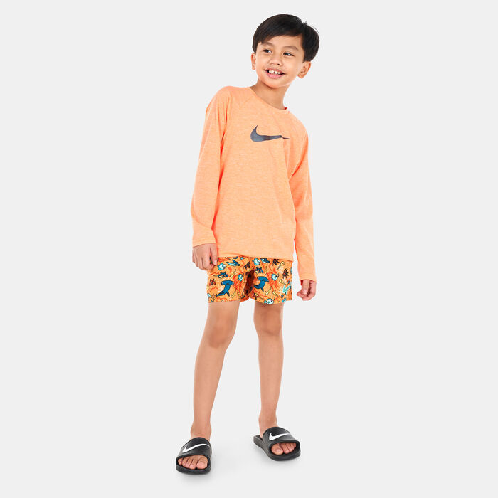 Nike Swim Kids' Heather Hydroguard Swim Top Orange Nike Swim Kids' Heather Hydroguard Swim Top Orange image number 2