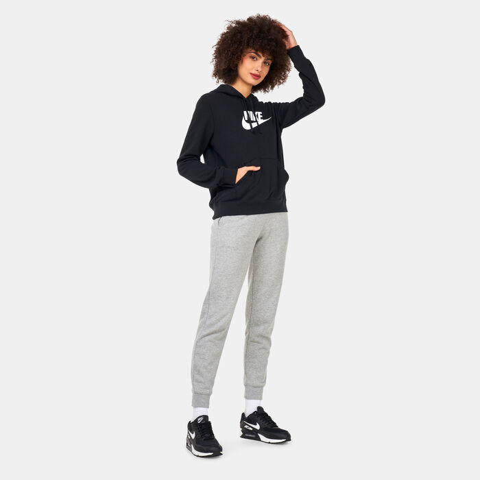 Nike Women's Sportswear Club Fleece Logo Pullover Hoodie Black Nike Women's Sportswear Club Fleece Logo Pullover Hoodie Black image number 2
