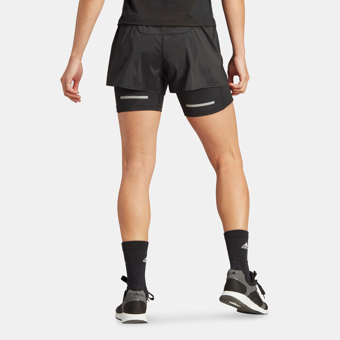 adidas Women's Ultimate 2-in-1 Running Shorts Black adidas Women's Ultimate 2-in-1 Running Shorts Black image number 1