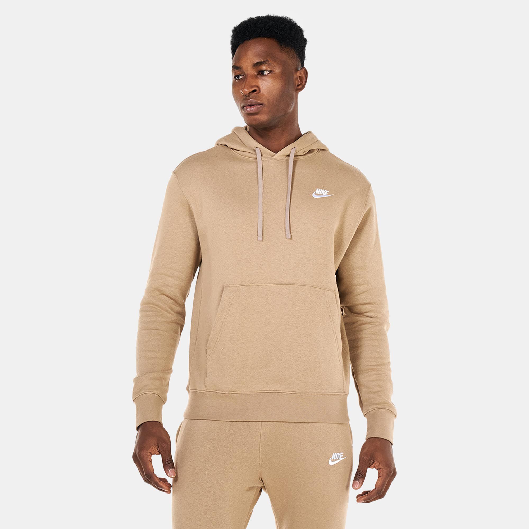 Sportswear Club Fleece Pullover Hoodie Beige Nike in KSA SSS