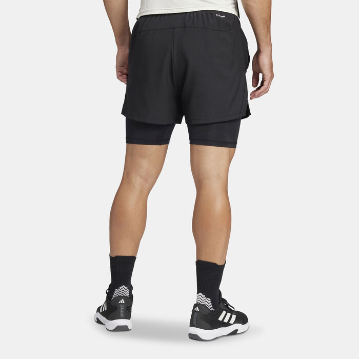 adidas Men's Gym+ 2-In-1 Training Shorts Black image number 1