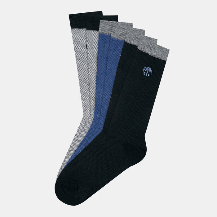 Timberland Pique Crew Socks (3 Pack) Black Timberland Pique Crew Socks (3 Pack) Black image number 0