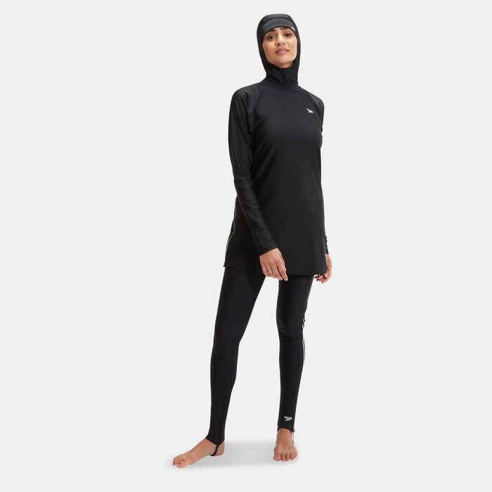 Speedo Women's Modest 3-Piece Swimming Set Black Speedo Women's Modest 3-Piece Swimming Set Black image number 0