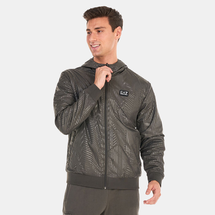 EA7 Emporio Armani Men's Graphic Train Reversible Full-Zip Hoodie Green EA7 Emporio Armani Men's Graphic Train Reversible Full-Zip Hoodie Green image number 3