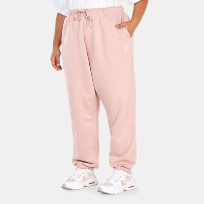 Nike Women's Sportswear Club Fleece Mid-Rise Oversized Track Pants (Plus Size) Pink Nike Women's Sportswear Club Fleece Mid-Rise Oversized Track Pants (Plus Size) Pink