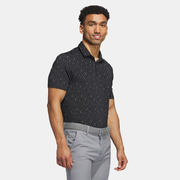 adidas Men's Ultimate365 Allover Print Polo Shirt Black adidas Men's Ultimate365 Allover Print Polo Shirt Black image number 2