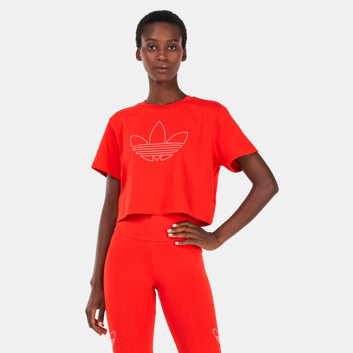 adidas Originals Women's Crop Top Red image number 0