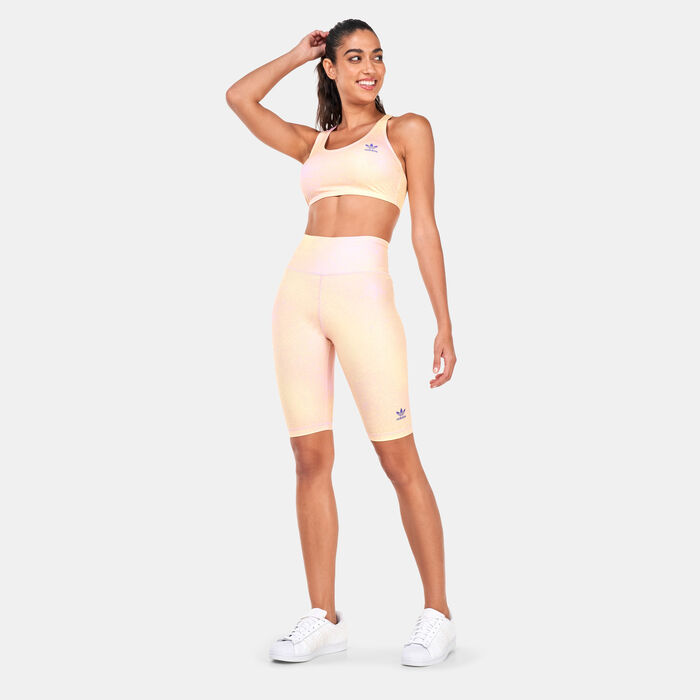 adidas Originals Women's Allover Print Bike Leggings Pink adidas Originals Women's Allover Print Bike Leggings Pink image number 2