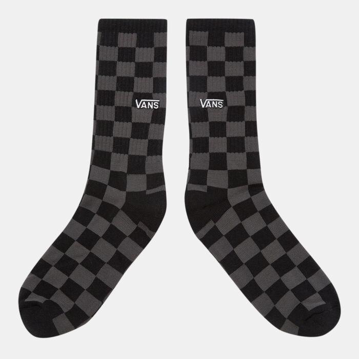 Vans Men's Checkerboard Crew Socks (1 Pair) Black image number 1