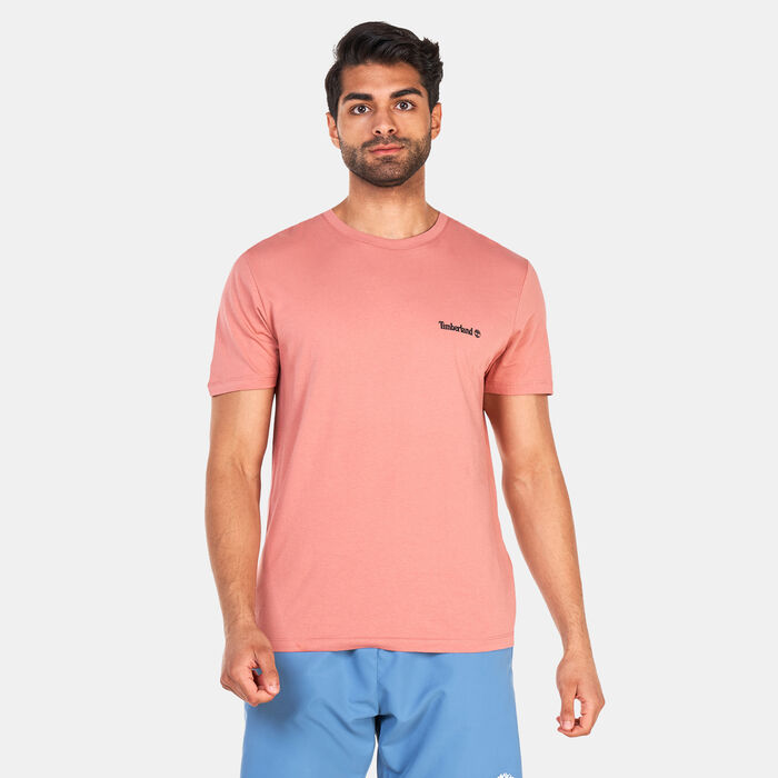 Timberland Men's Small Logo Print Logo T-Shirt Peach Timberland Men's Small Logo Print Logo T-Shirt Peach image number 0