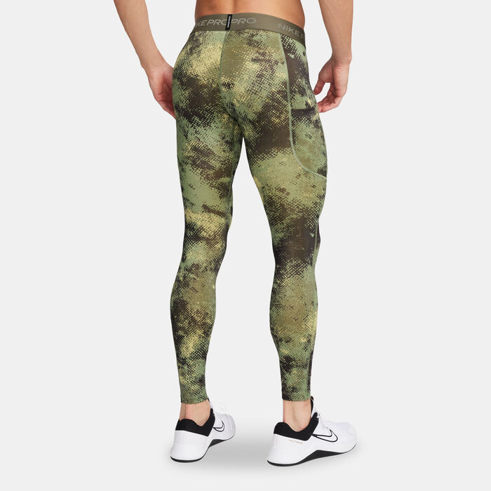 Nike Men's Pro Camo Dri-FIT Tights Green Nike Men's Pro Camo Dri-FIT Tights Green image number 1