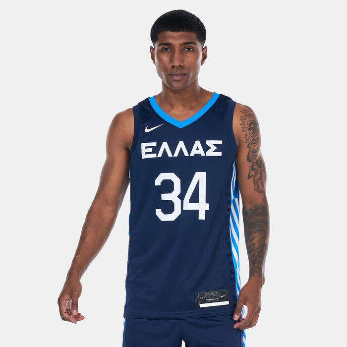 Nike Men's Giannis Antetokounmpo Greece (Road) Limited Basketball Jersey Blue Nike Men's Giannis Antetokounmpo Greece (Road) Limited Basketball Jersey Blue image number 0