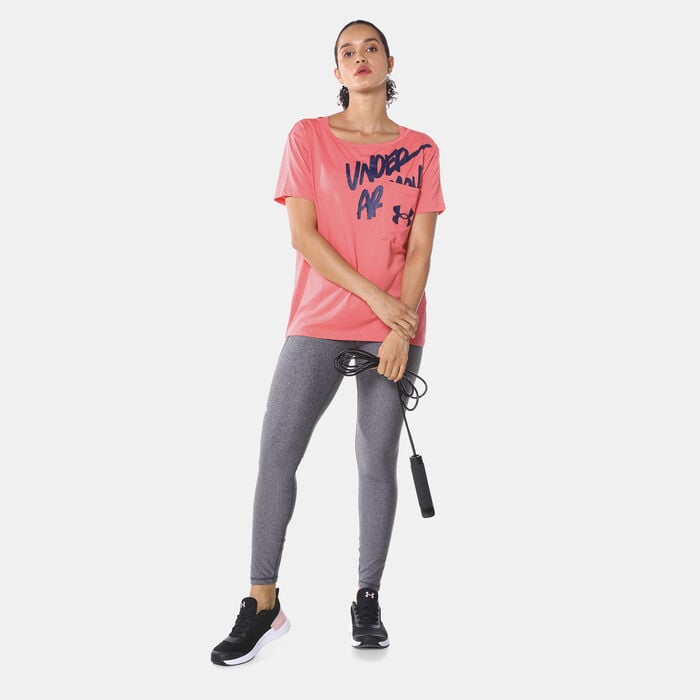Under Armour Women's UA Oversized Graphic T-Shirt Pink Under Armour Women's UA Oversized Graphic T-Shirt Pink image number 2