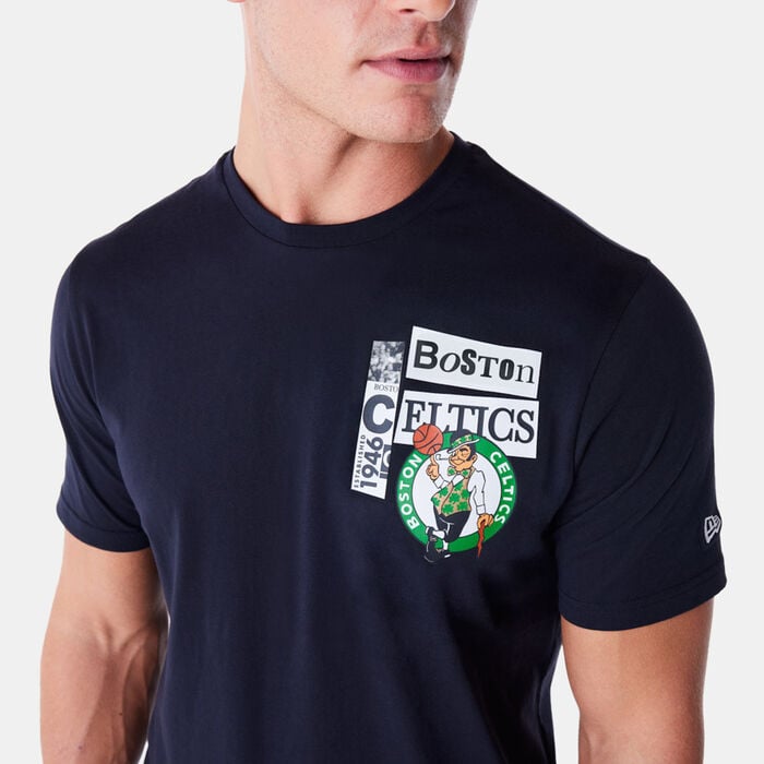 New Era Men's NBA Boston Celtics Newspaper Graphic T-Shirt Blue New Era Men's NBA Boston Celtics Newspaper Graphic T-Shirt Blue image number 2