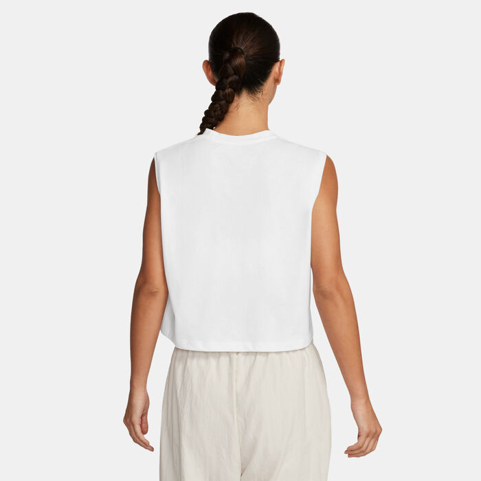 Nike Women's Sportswear Club Sleeveless Crop Top White Nike Women's Sportswear Club Sleeveless Crop Top White image number 1