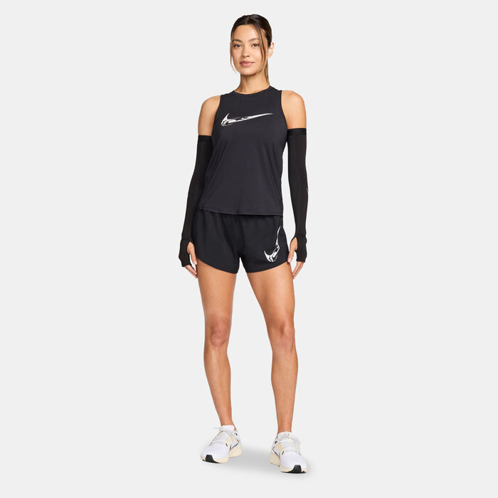 Nike Women's One Dri-FIT Graphic Shorts Black Nike Women's One Dri-FIT Graphic Shorts Black image number 2