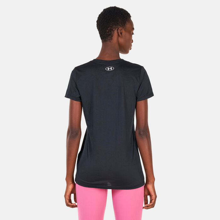 Under Armour Women's UA Tech™ Crest T-Shirt Black Under Armour Women's UA Tech™ Crest T-Shirt Black image number 1