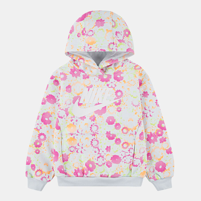 Nike Kids' Flow-Ral Allover Print Hoodie Pink Nike Kids' Flow-Ral Allover Print Hoodie Pink image number 0