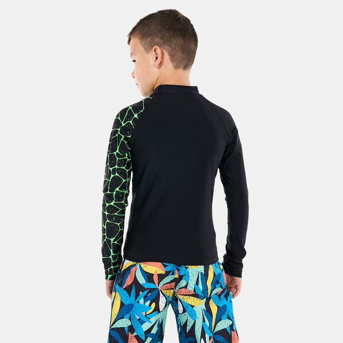 Speedo Kids' Printed Long Sleeve Rashguard Green image number 1