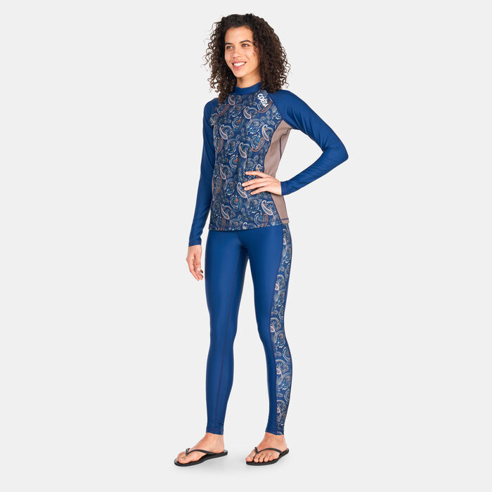 COEGA Women's Printed Long Sleeve Rashguard Blue COEGA Women's Printed Long Sleeve Rashguard Blue image number 2