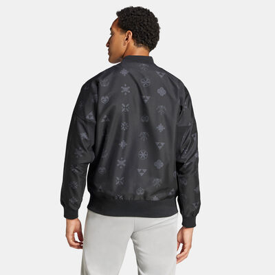 adidas Men's Bloom Sky Print Bomber Jacket Black
