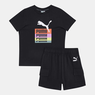 PUMA Kids' Minicats Brand Love Short Set Black