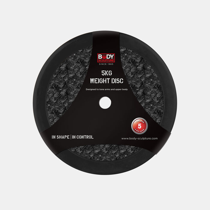 Body Sculpture Rubber Weight Plate - 1-Inch Diameter (5 Kg) Black image number 0