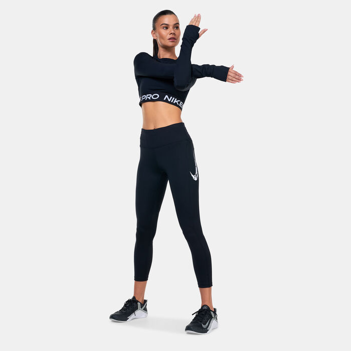 Nike Women's Pro Dri-FIT Crop Top Black Nike Women's Pro Dri-FIT Crop Top Black image number 2