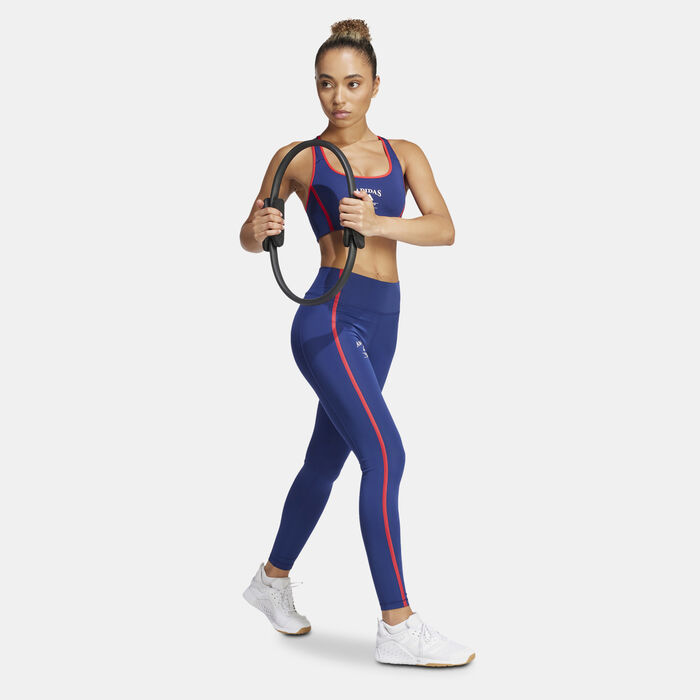 adidas Women's Powerimpact Medium-Support Heritage Training Sports Bra Blue adidas Women's Powerimpact Medium-Support Heritage Training Sports Bra Blue image number 2