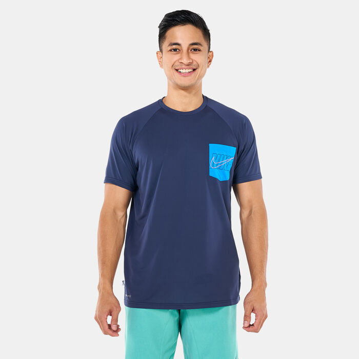 Nike Swim Men's Outline Logo Rashguard Blue image number 0