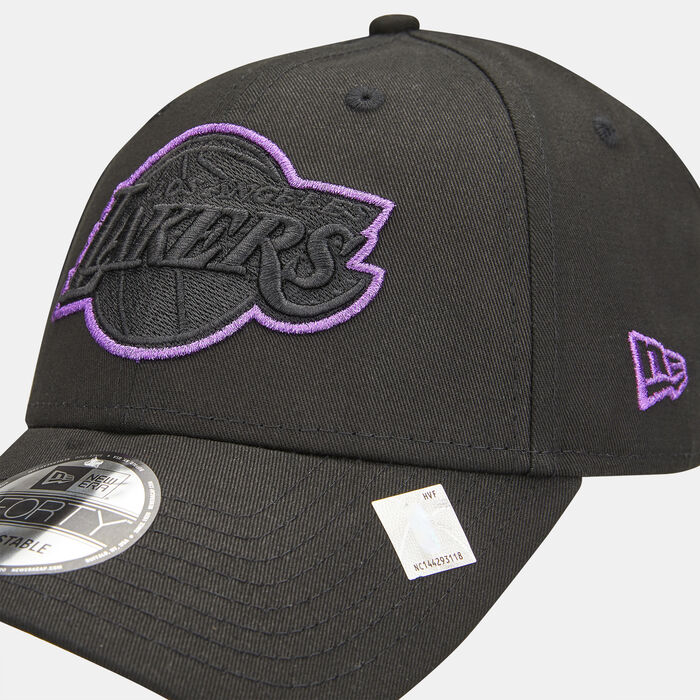 New Era Men's Los Angeles Lakers Metallic Outline 9FORTY Cap Black image number 2