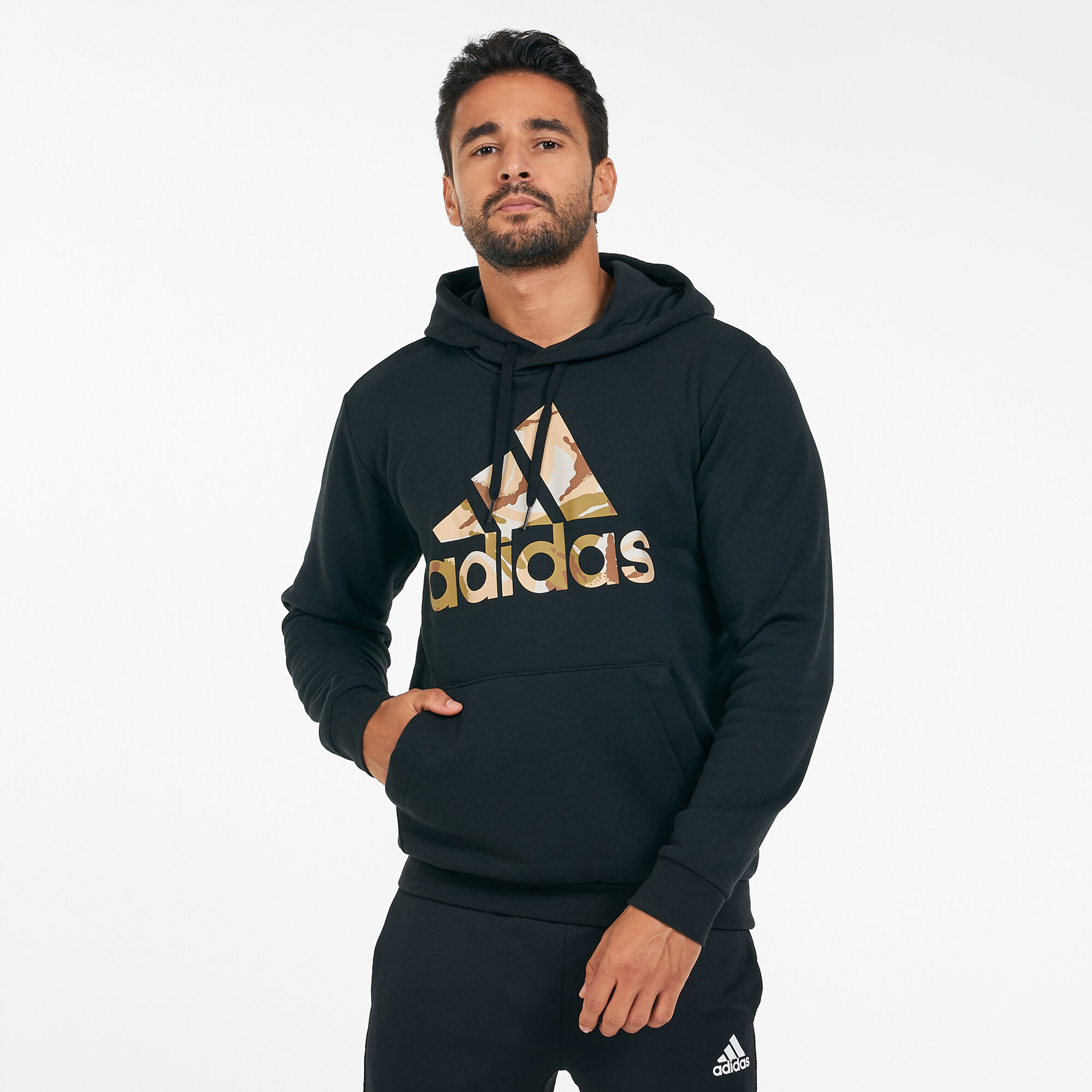 Men s Essentials Fleece Camo Print Hoodie