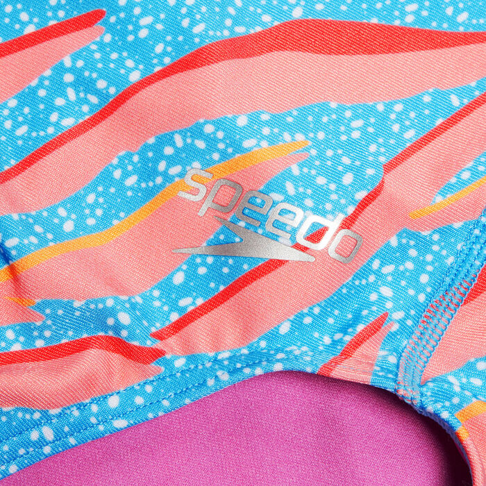 Speedo Kids' Digital Print One-Piece Swimsuit Blue image number 2