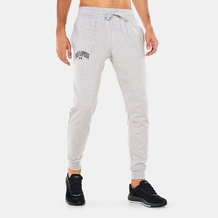 Under Armour Men's UA Rival Fleece Wordmark Joggers Grey Under Armour Men's UA Rival Fleece Wordmark Joggers Grey image number 0