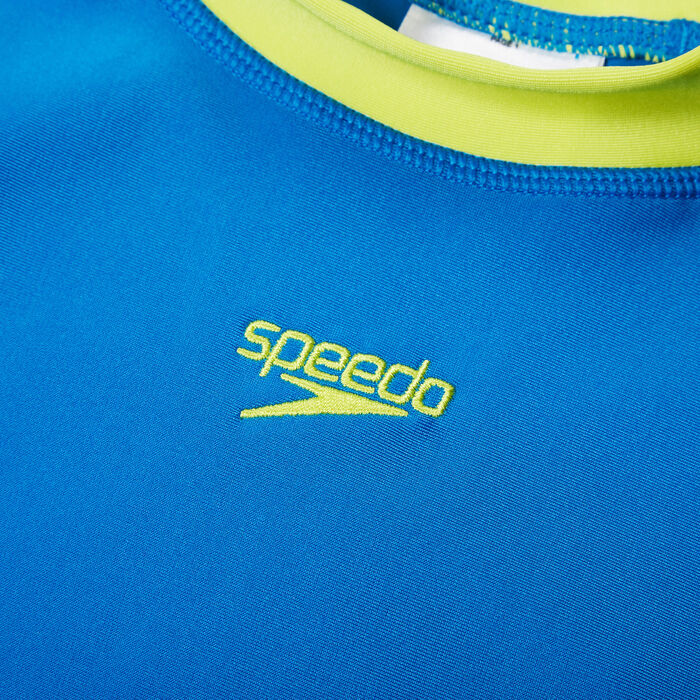 Speedo Kids' Printed Long Sleeve Swimming Rashguard Blue image number 2