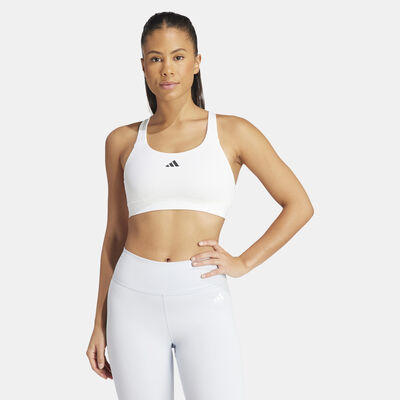 adidas Women's TLRDREACT High-Support Training Sports Bra White