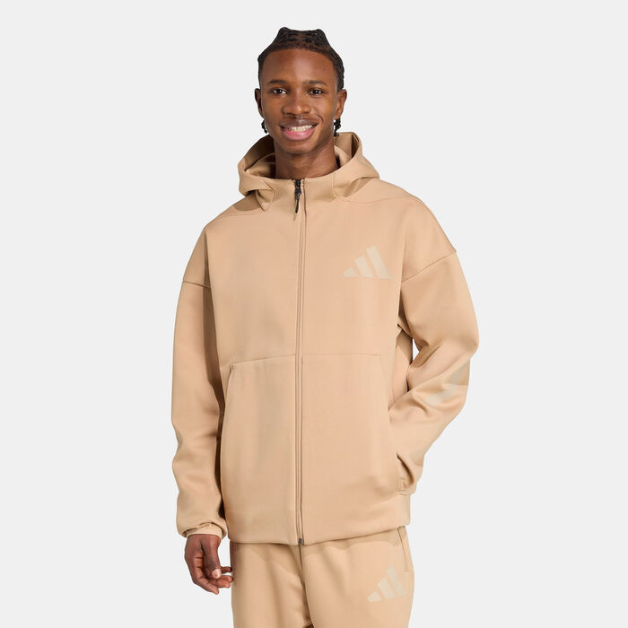 adidas Men's Z.N.E. Full-Zip Hoodie Brown adidas Men's Z.N.E. Full-Zip Hoodie Brown image number 0