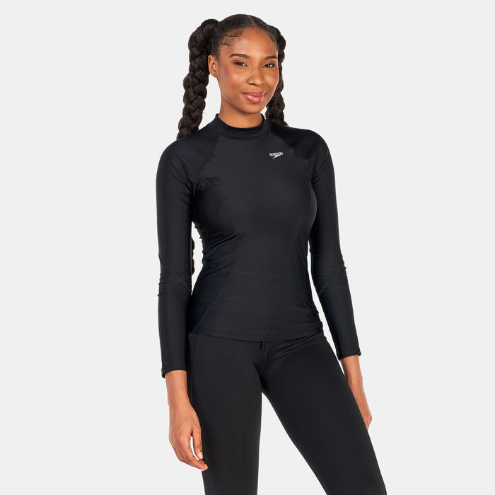 Speedo Women's Logo Long-Sleeve Rashguard Black Speedo Women's Logo Long-Sleeve Rashguard Black image number 0