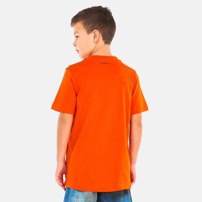 adidas Kids' Marimekko Graphic T-Shirt Orange adidas Kids' Marimekko Graphic T-Shirt Orange image number 1