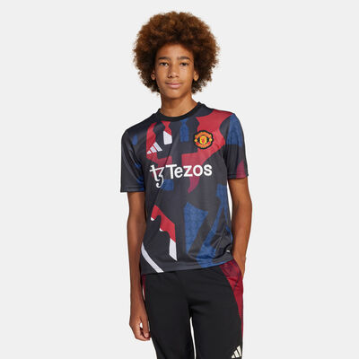 adidas Kids' Manchester United 24/25 Pre-Match Football Top Red adidas Kids' Manchester United 24/25 Pre-Match Football Top Red