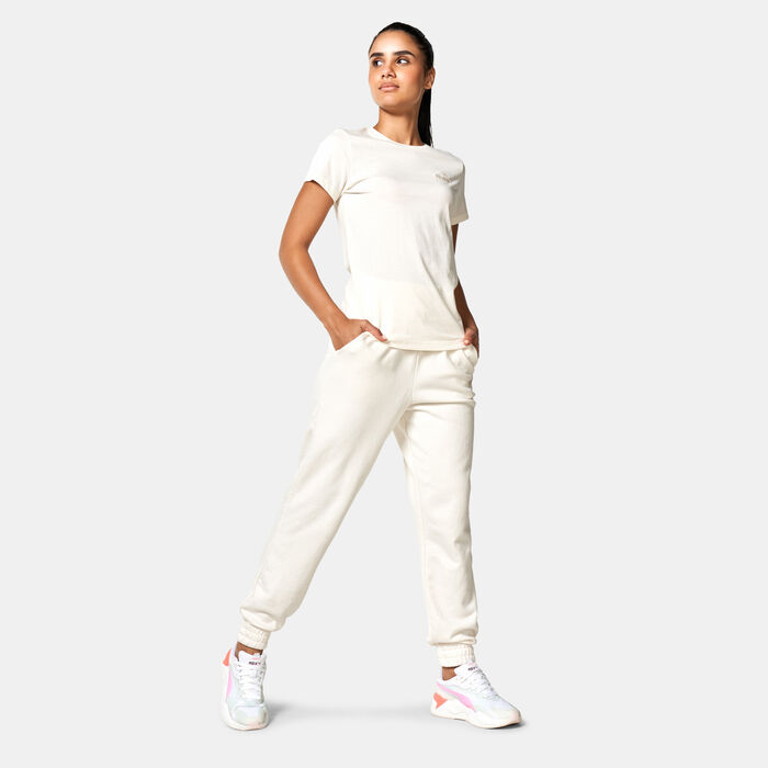 PUMA Women's Essentials+ Embroidery Sweatpants White image number 2