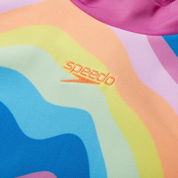 Speedo Kids' Long Sleeve Swimming Rashguard Pink image number 2